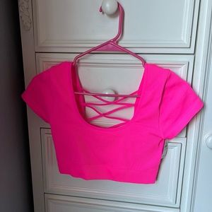 BNWT hot pink crop top